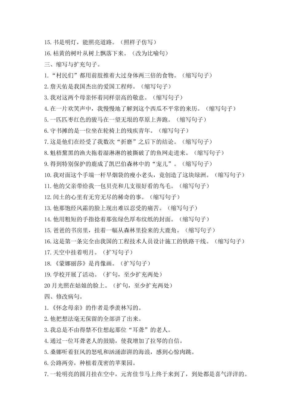 按要求改写句子_第3页