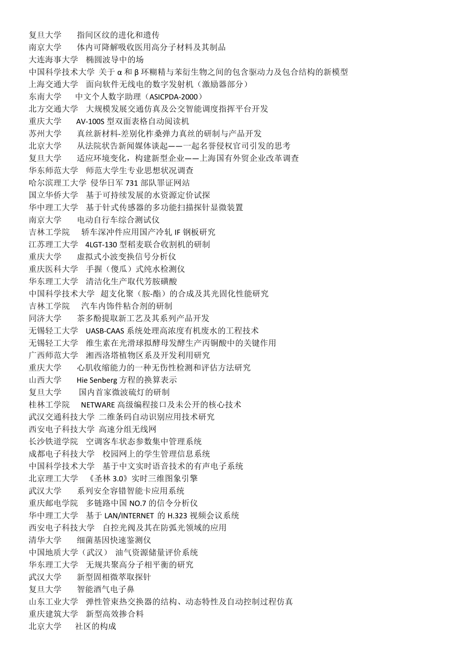 挑战杯历届全国特等奖、一等奖作品_第3页