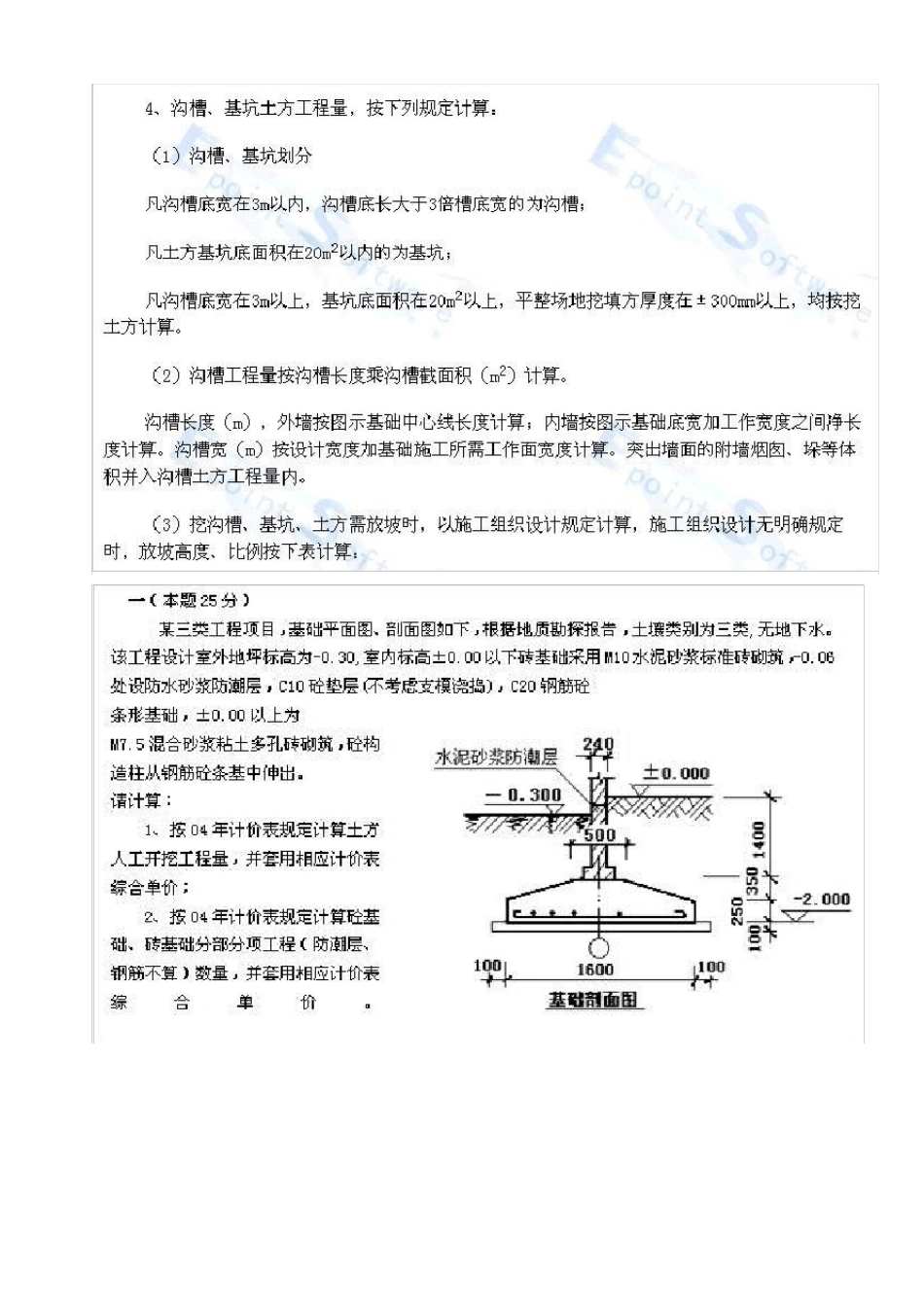 挖沟槽计算工程量的内墙长度要减垫层宽度么_第1页