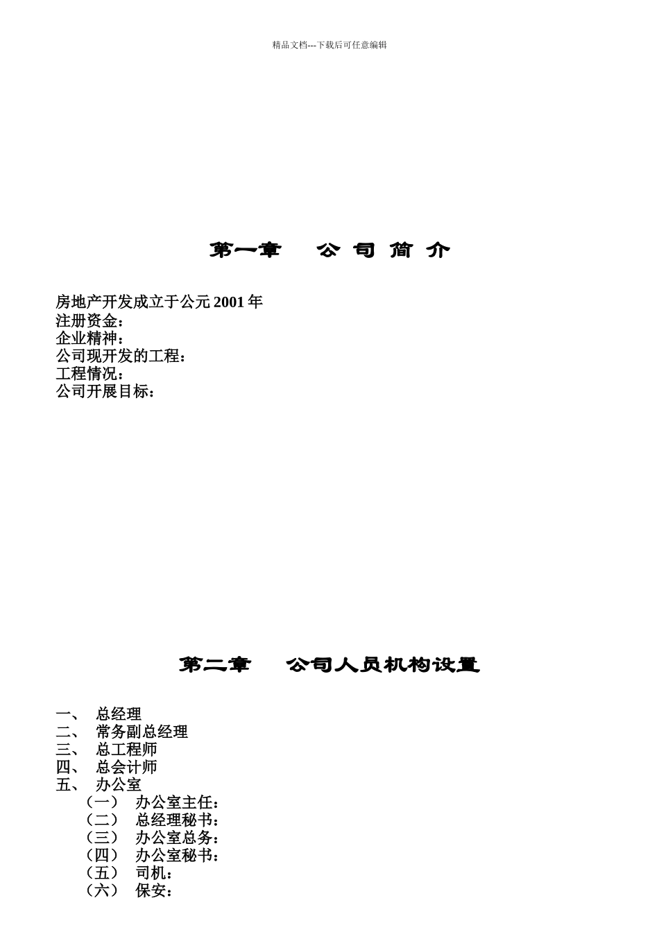 某房地产公司的管理制度及各项岗位职责_第2页