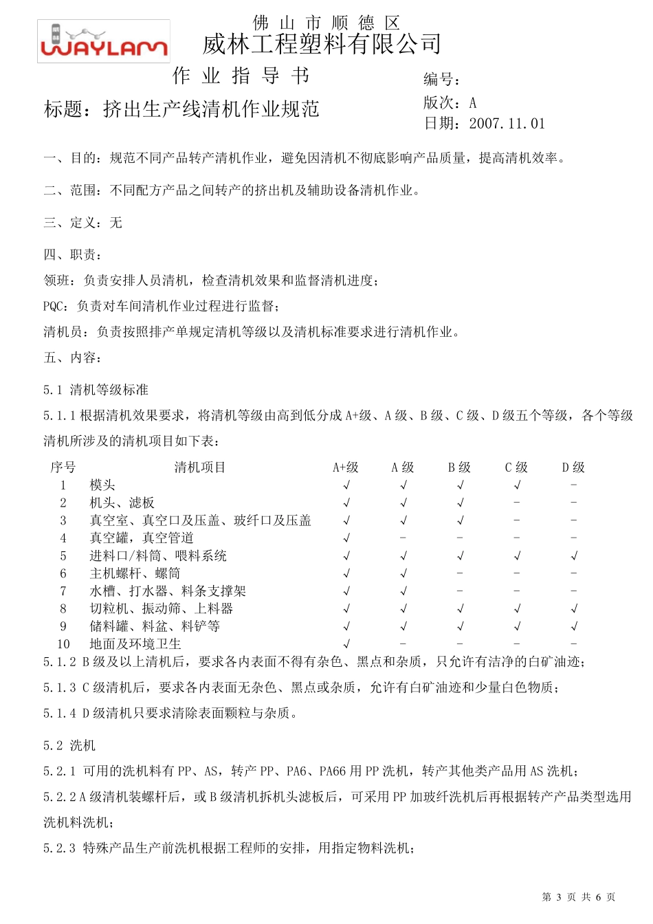 挤出生产线清机作业规范稿_第3页