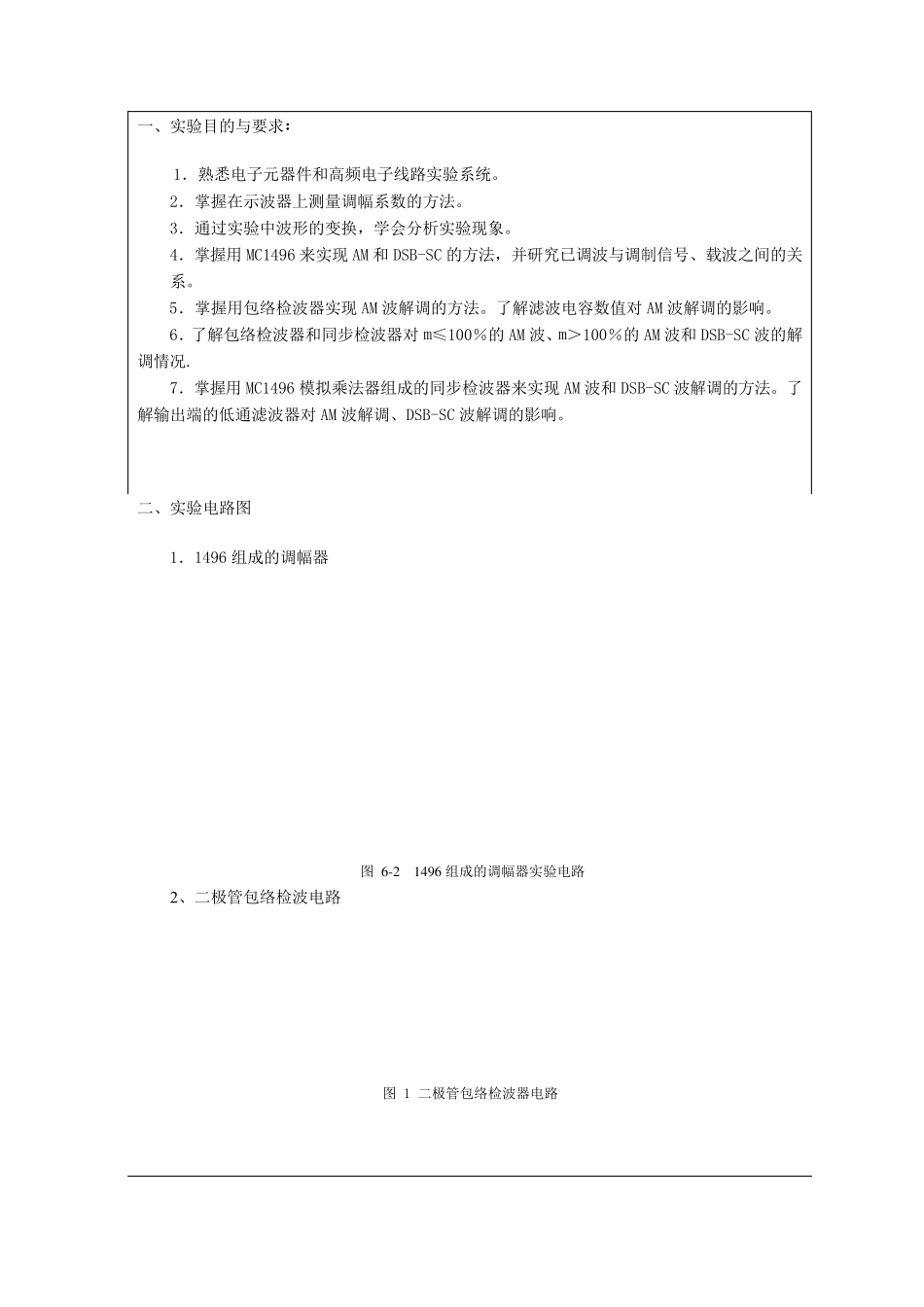 振幅调制器与振幅解调器实验报告_第1页