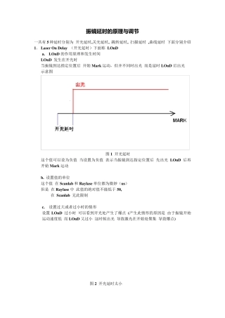 振镜延时的调节与现象