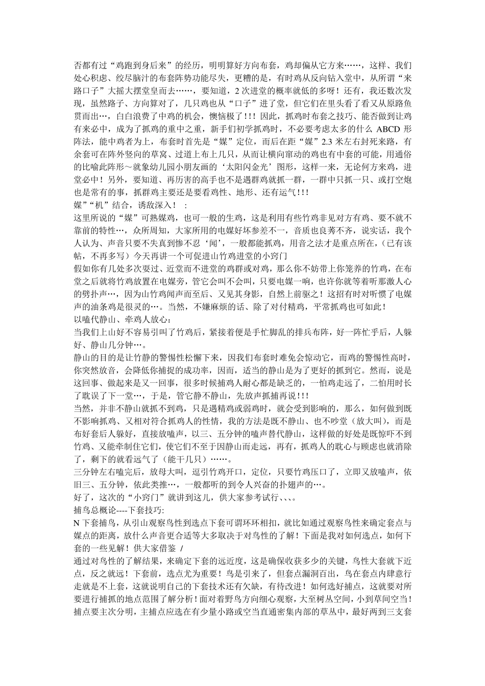 捉竹鸡小窍门_第2页