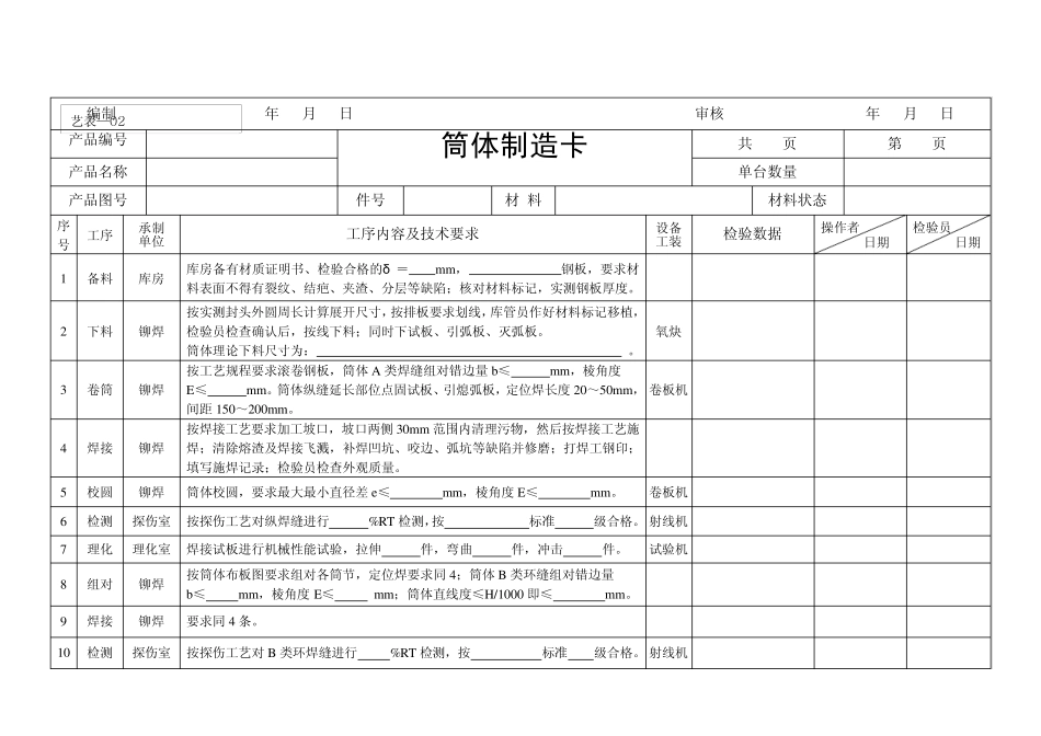 换热器制造工艺卡_第3页
