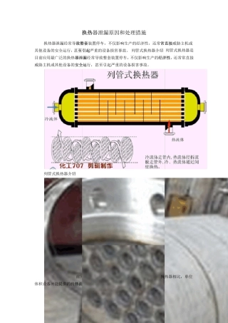 换热器泄漏原因和处理措施