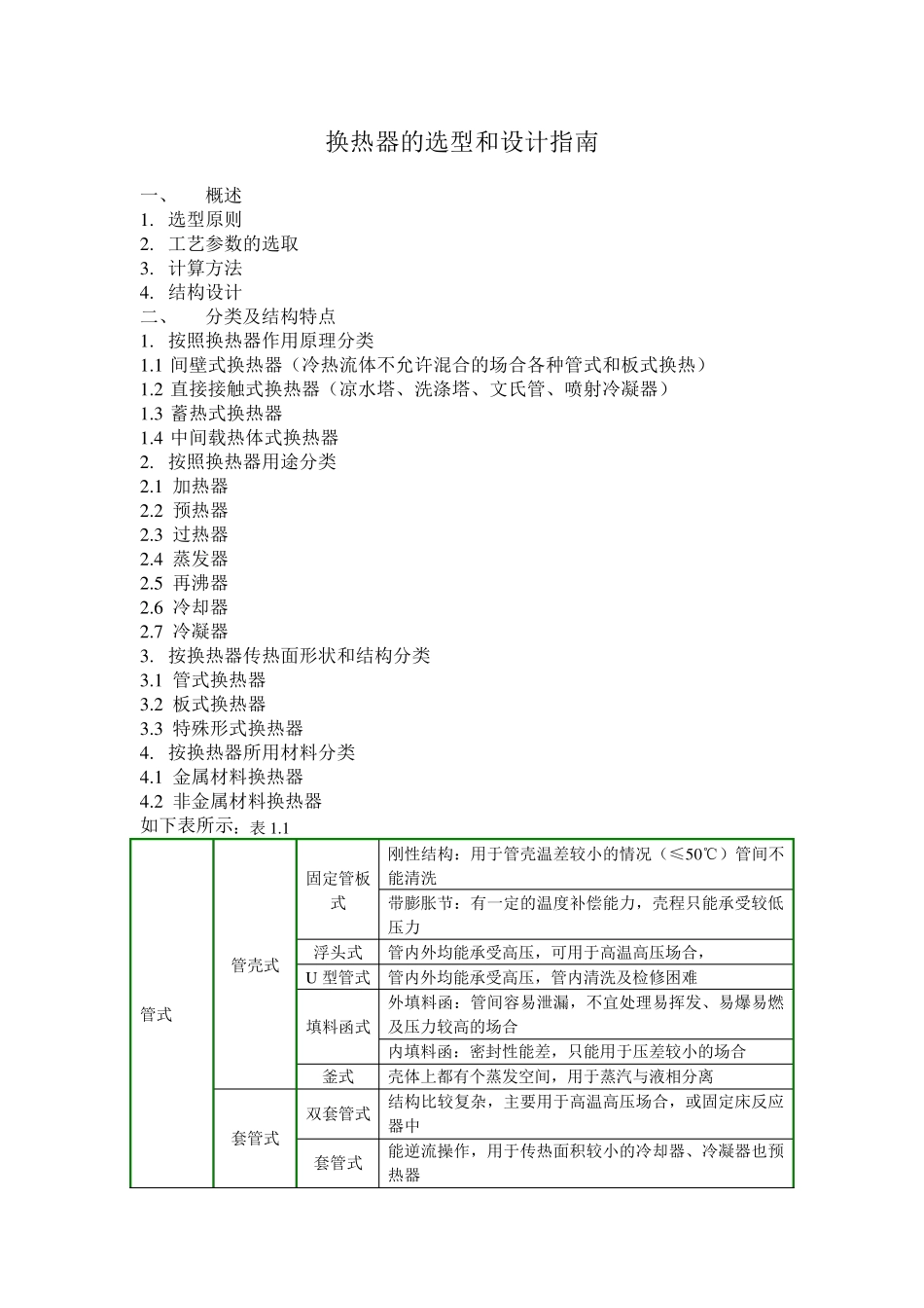 换热器的选型和设计_第1页