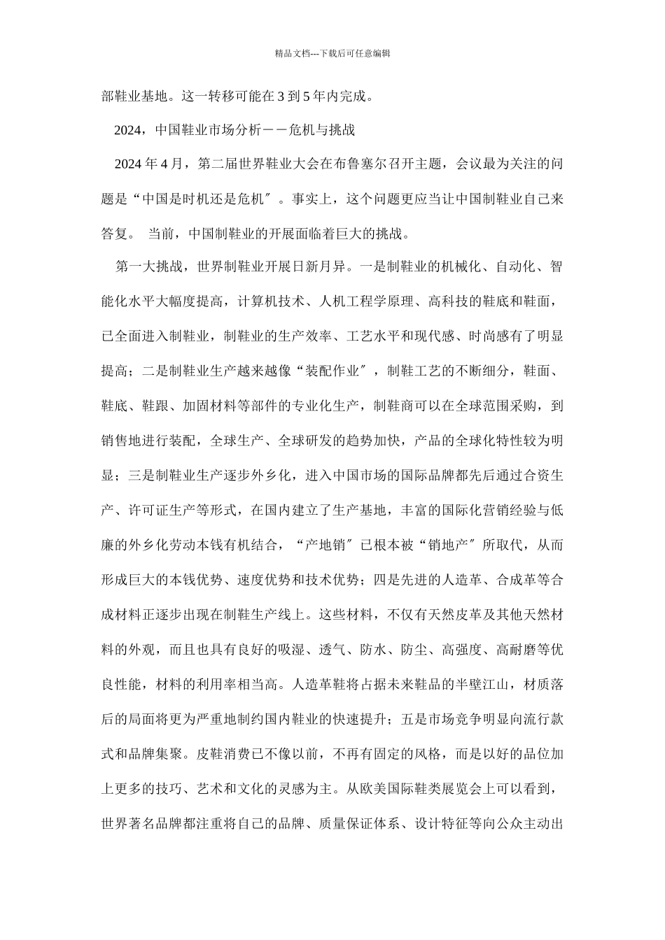 某某年鞋业市场分析报告_第3页