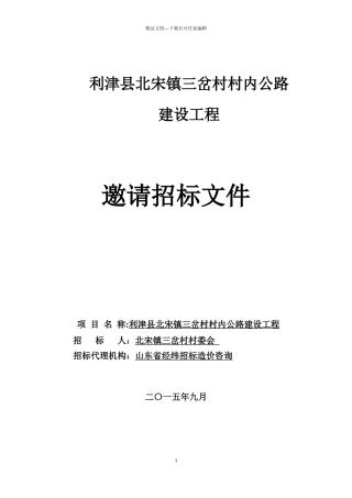 某某村道路招标文件