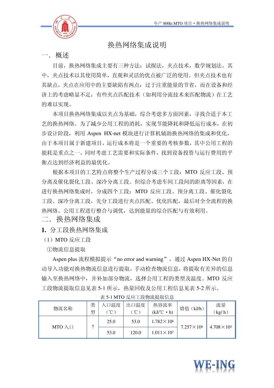 换热网络设计说明_第1页