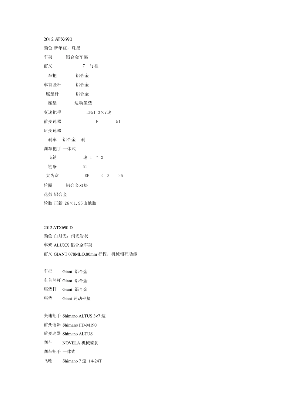 捷安特车型介绍_第1页