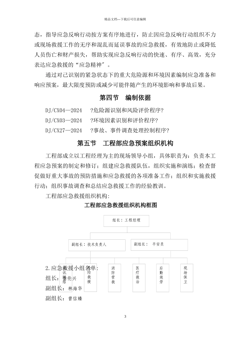 某楼危房改造工程突发事故事件应急救援预案_第3页