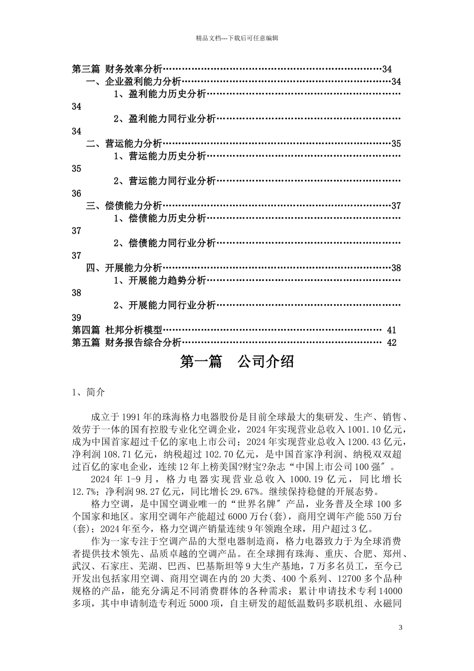 某电器公司财务报表分析_第3页