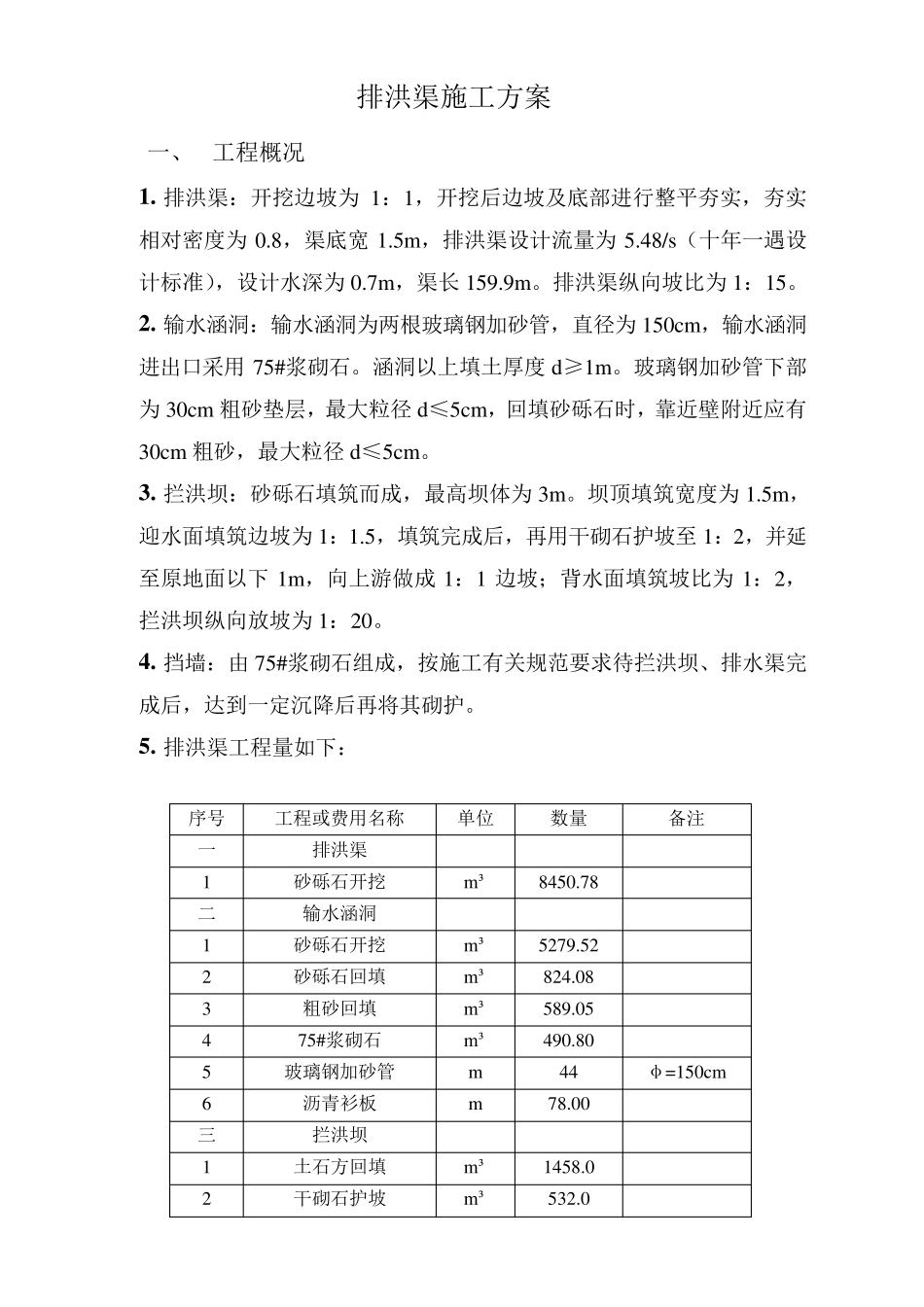 排洪渠施工方案_第1页
