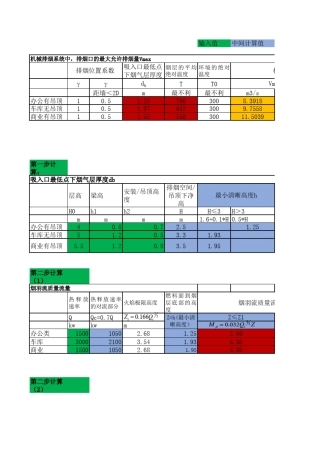 排烟口最大排烟量计算表20170309