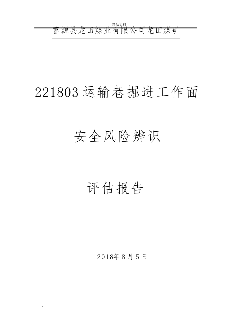 掘进工作面安全风险辨识评估报告_第1页