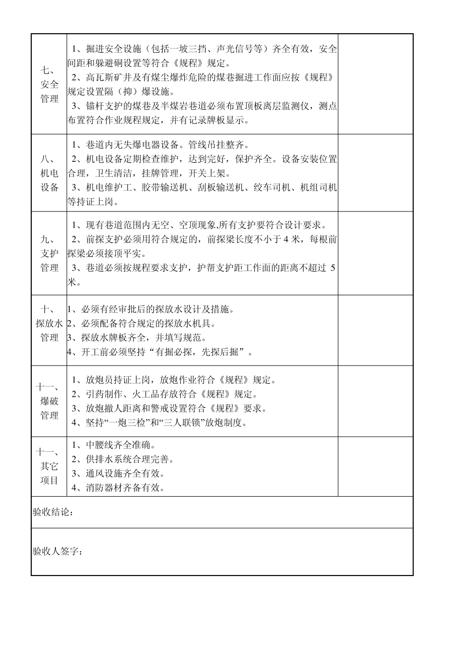 掘进工作面开工准入验收单_第2页