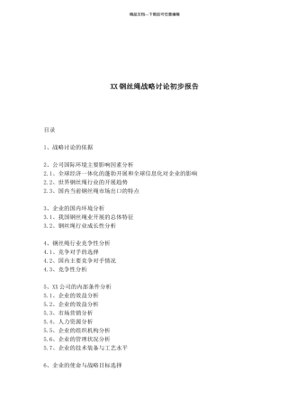 某钢丝绳有限公司战略研究报告