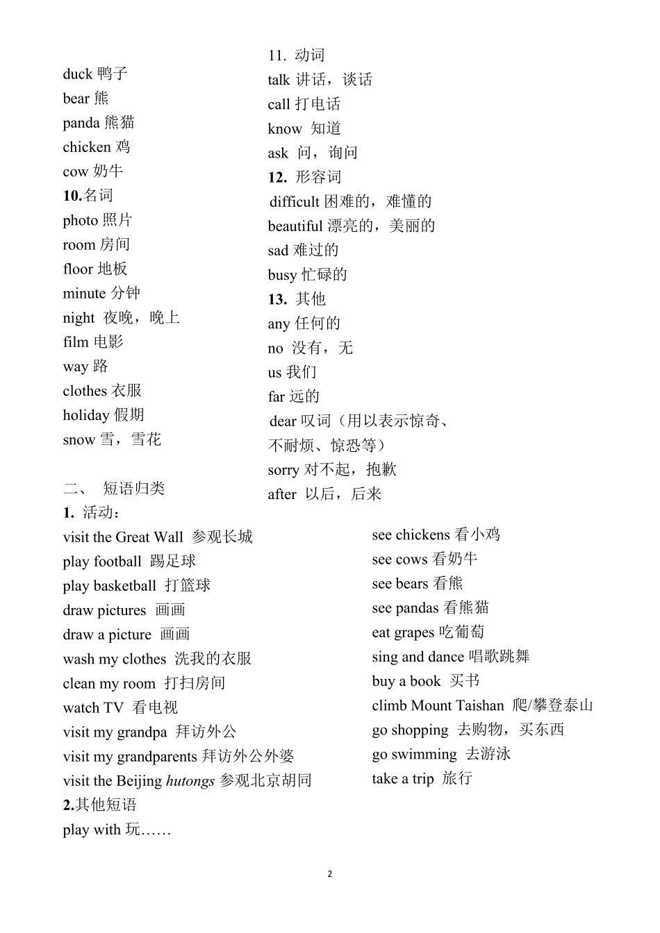 接力版英语五年级下册单词、短语及语音知识点_第2页