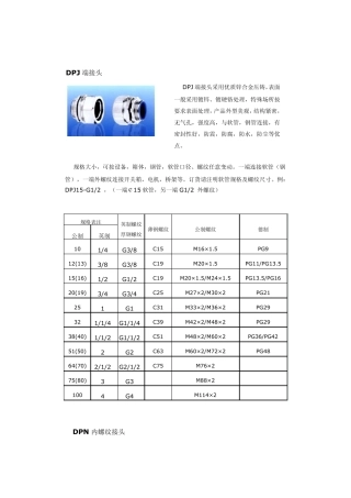 接头系列产品介绍