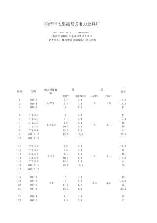 接线端子规格书