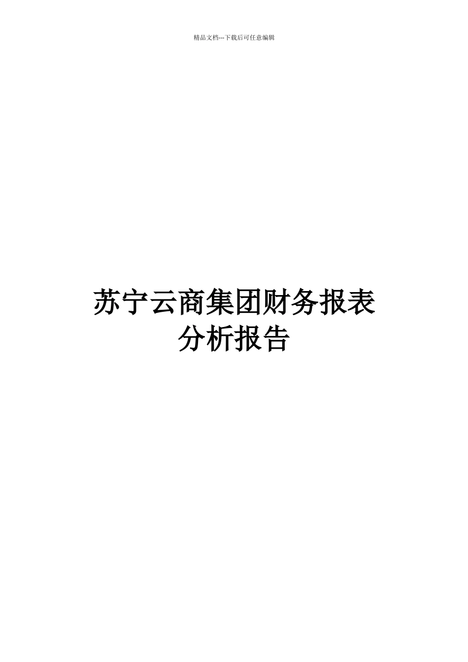 某集团财务报表分析报告_第1页