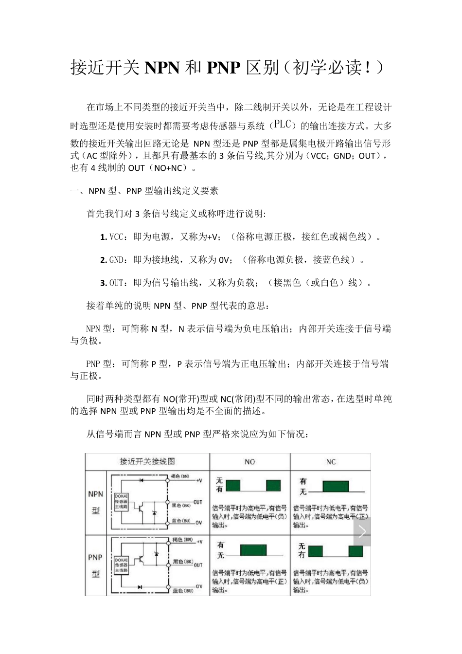 接近开关NPN和PNP区别(初学必读!)_第1页