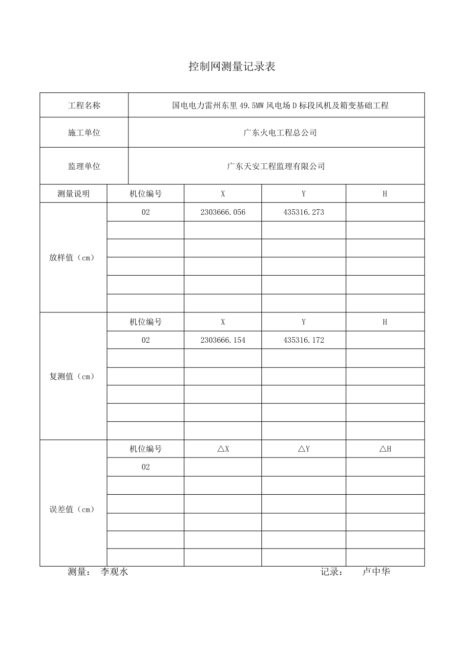 控制网测量记录表_第2页