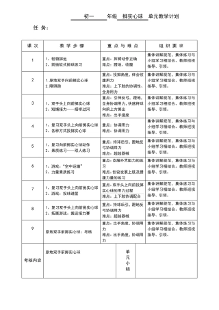 掷实心球单元教学计划及教案
