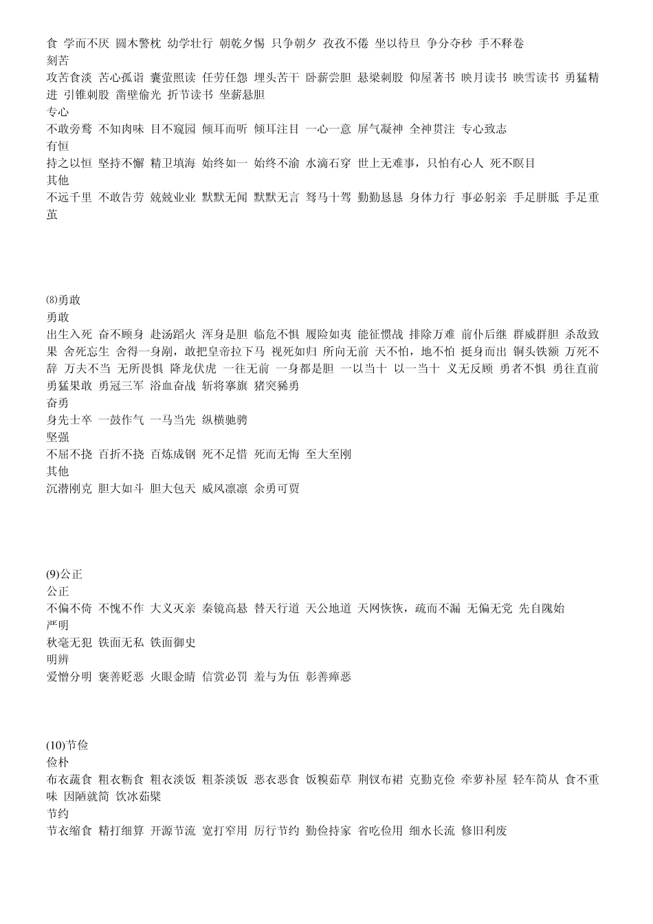 描写人物品质的成语写作必备_第3页