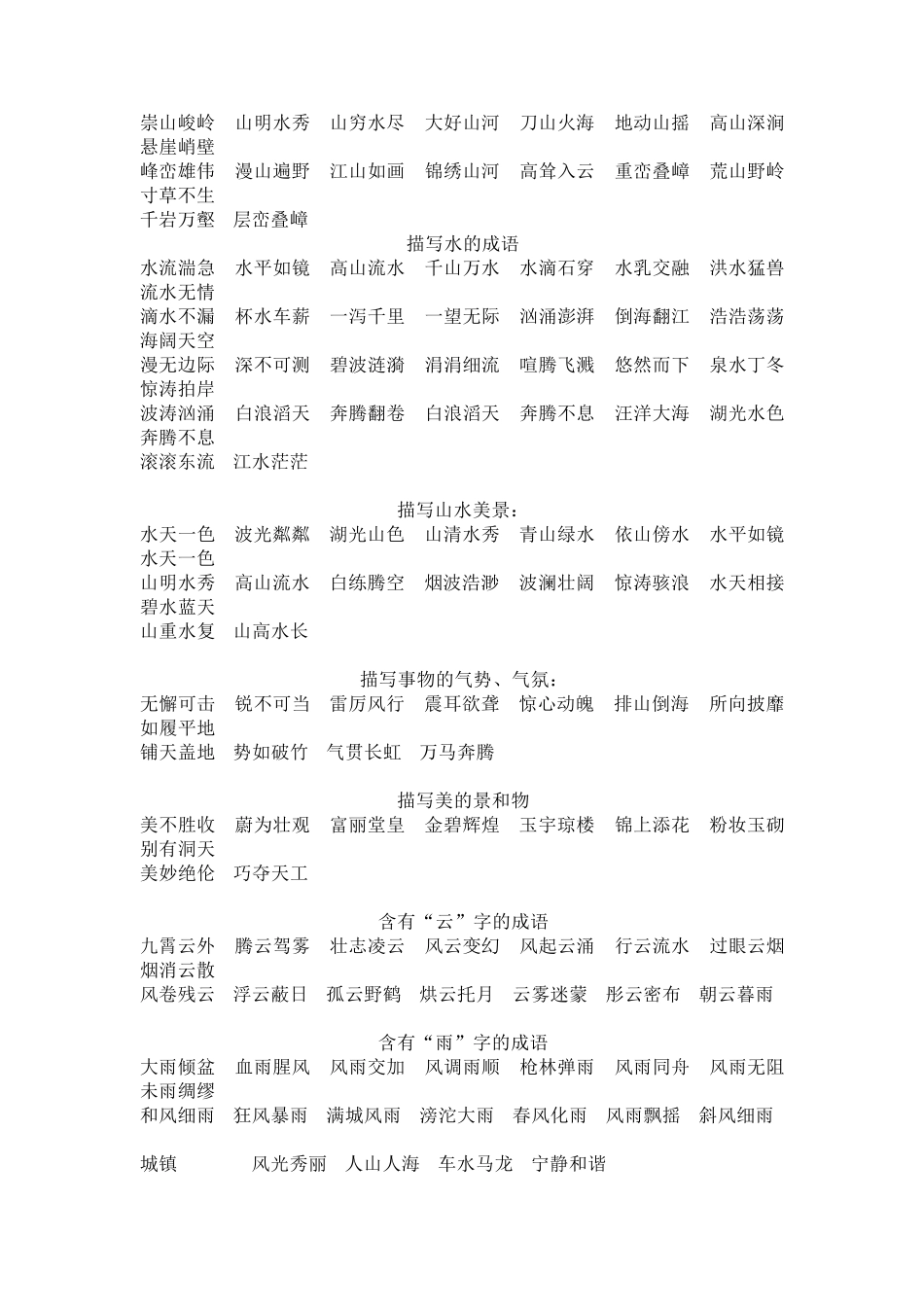 描写大自然景物的成语_第3页