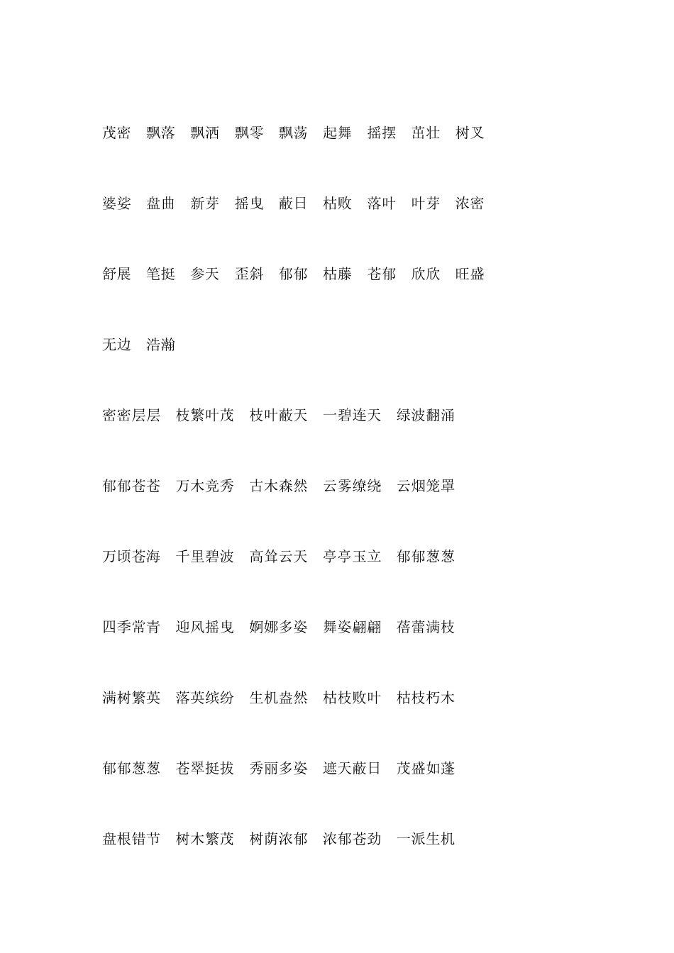 描写树的词语描写树的成语和句子段落_第2页