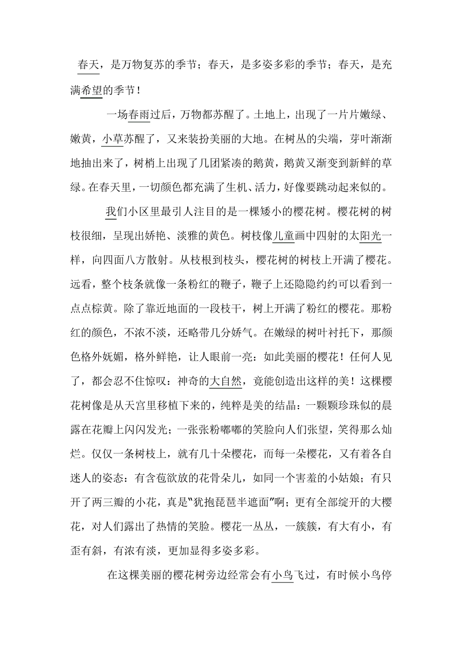 描写樱花的作文_第1页