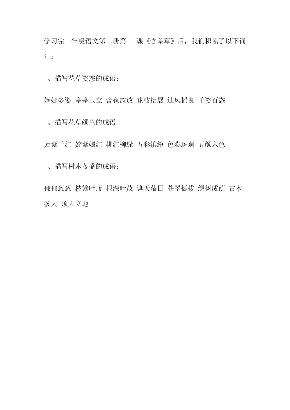 描写植物花草树木的成语_第1页