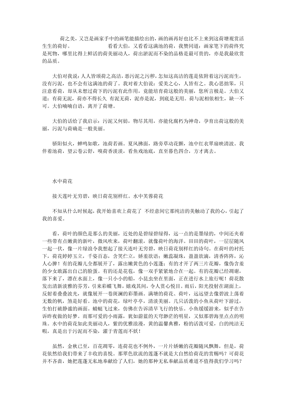 描写荷花的作文1000字大全_第3页