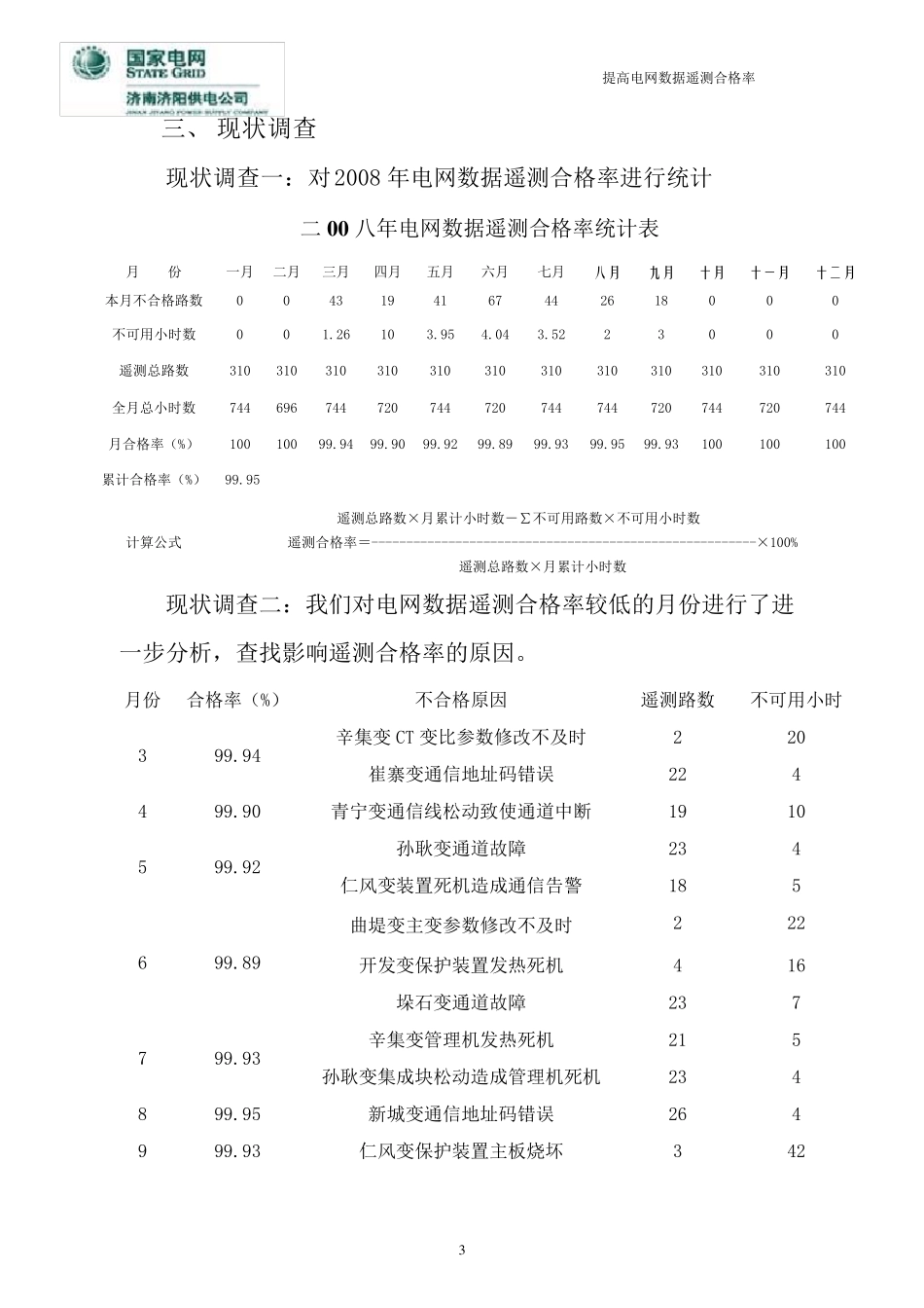提高电网数据遥测合格率(济阳自动化QC小组)_第3页