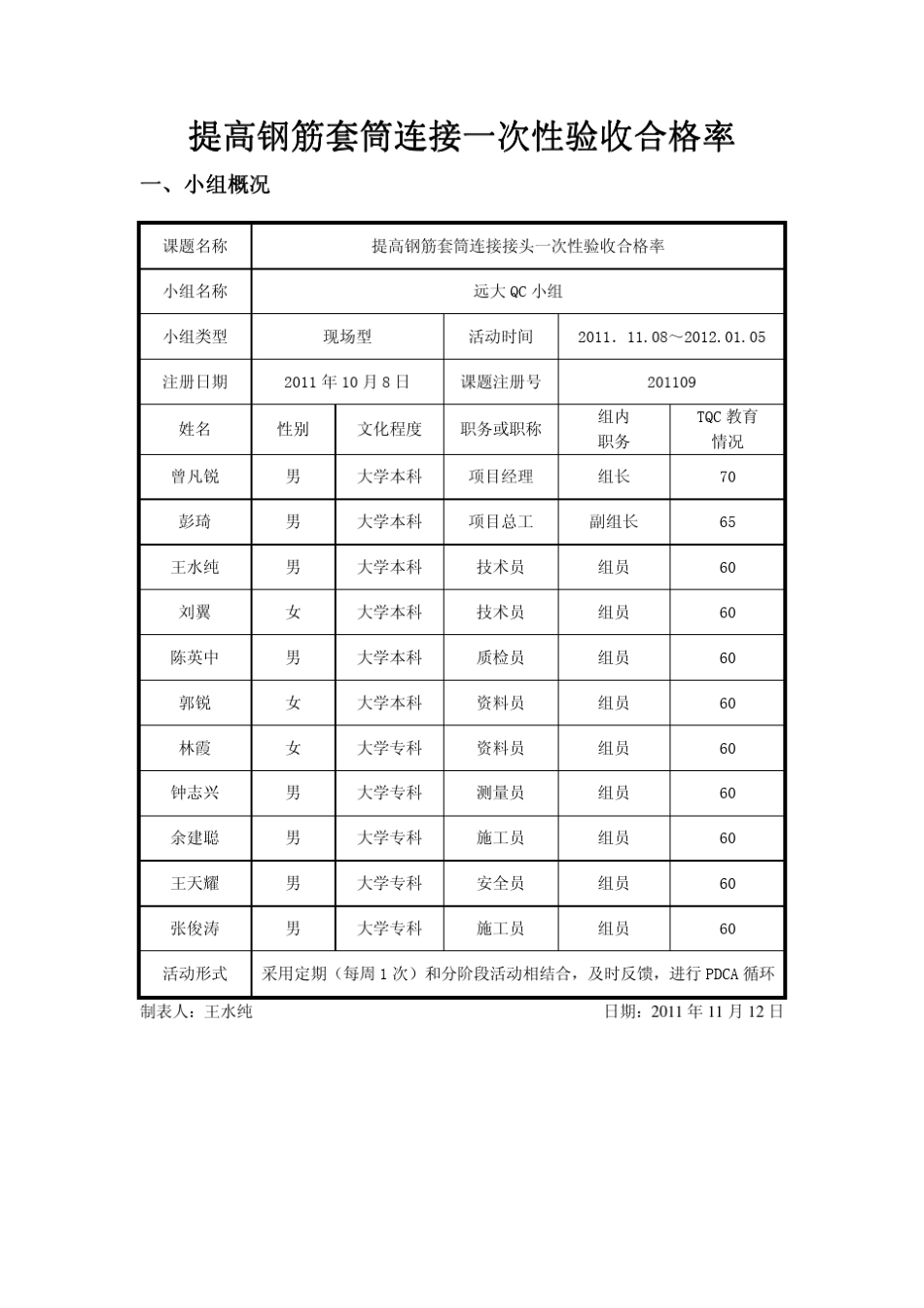 提高钢筋套筒连接接头一次性验收合格率——远大QC小组_第2页