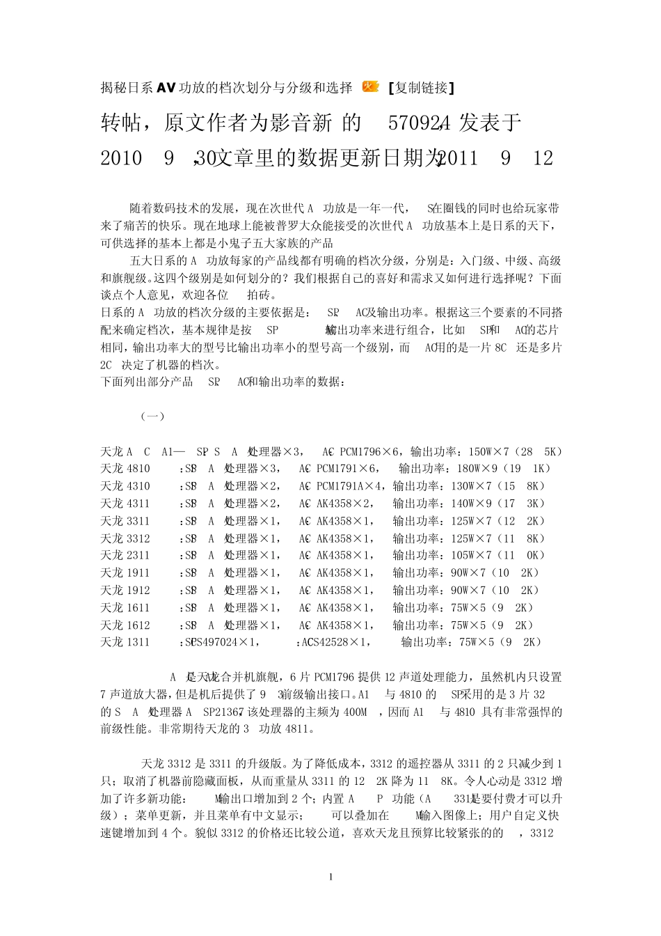 揭秘日系AV功放的档次划分与分级和选择_第1页