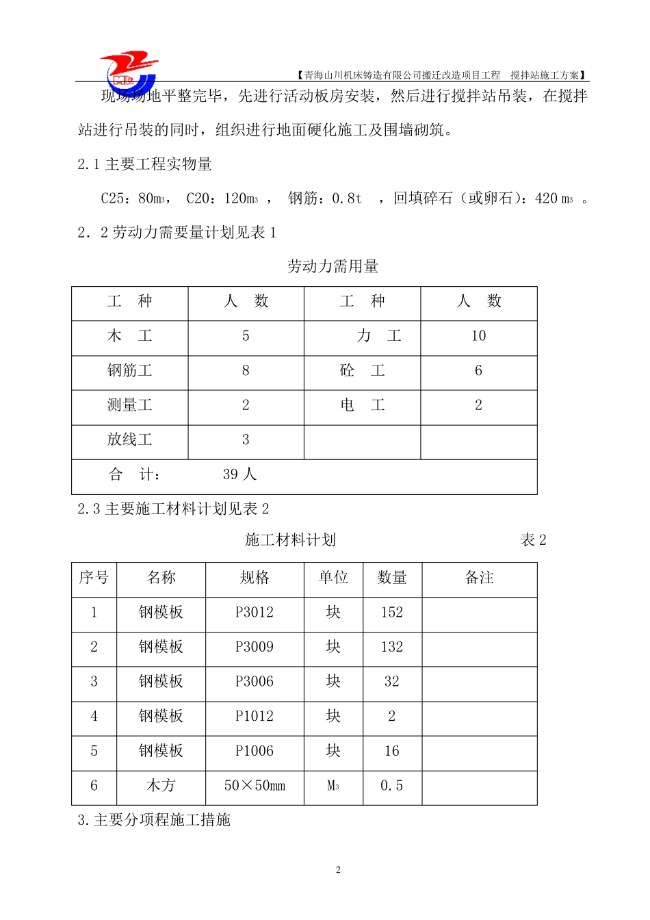 搅拌站基础施工方案_第2页