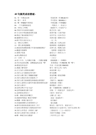 搞笑成语猜谜