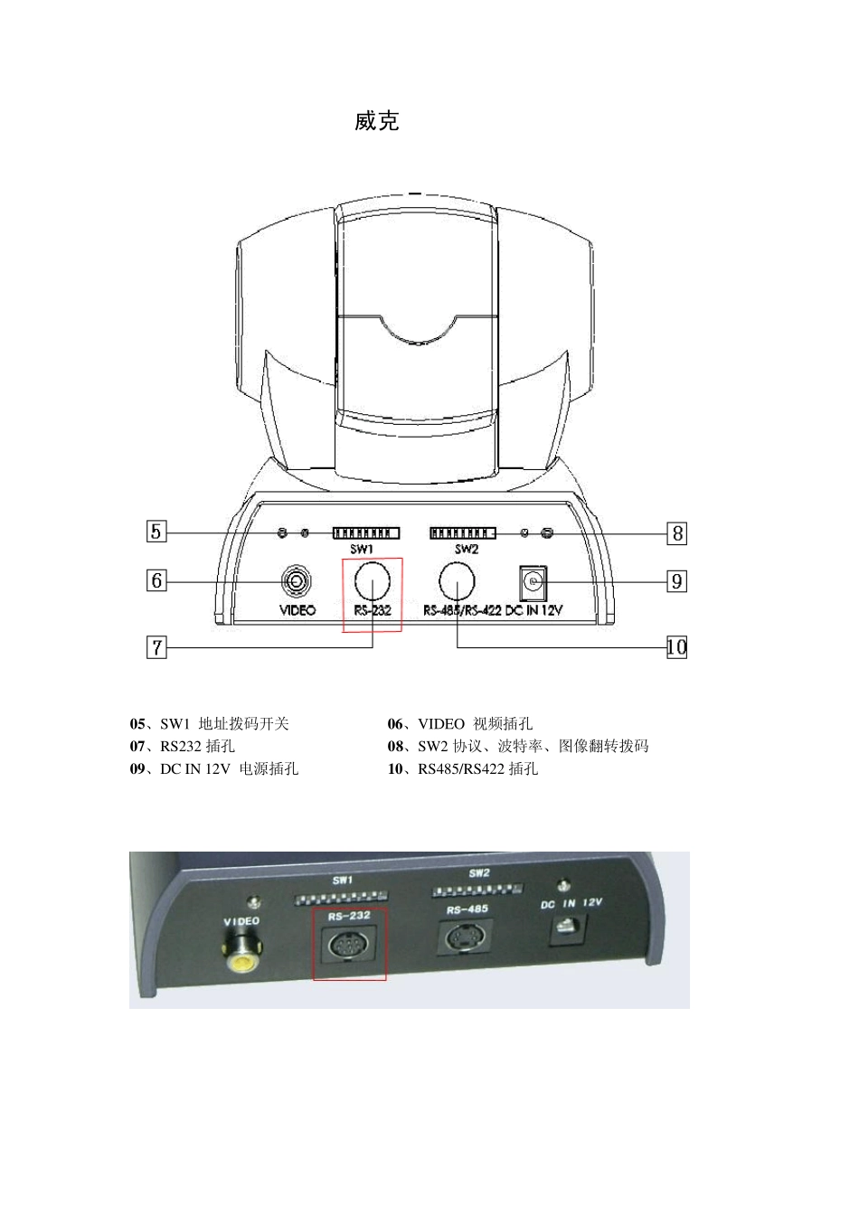 摄像机云台控制说明书_第2页