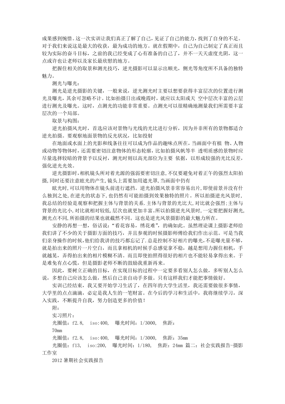 摄影社会实践报告_第2页