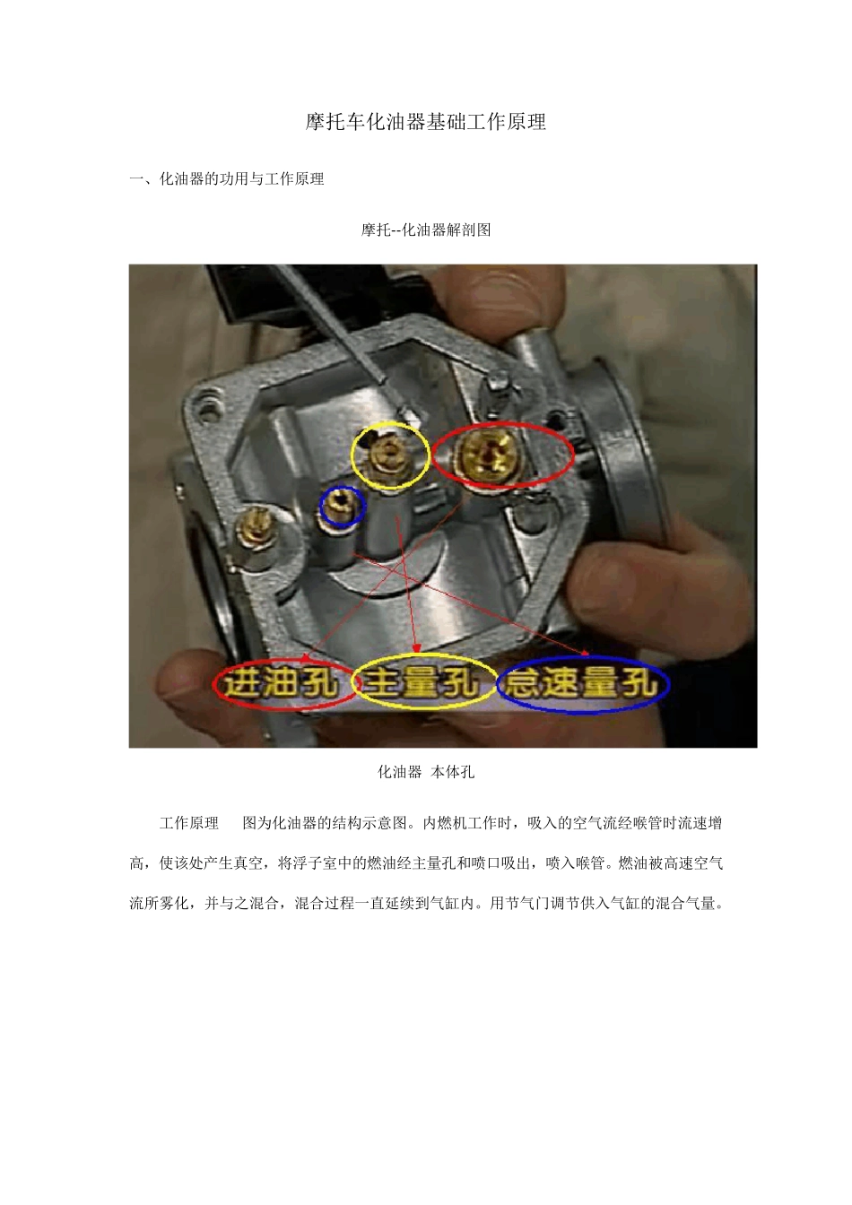 摩托车化油器基础工作原理_第1页