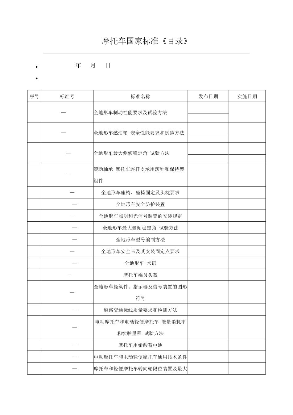 摩托车国标目录_第1页