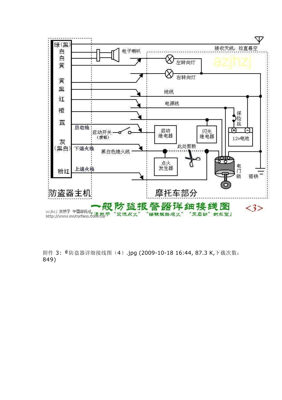 摩托车防盗报警器详细接线图_第3页