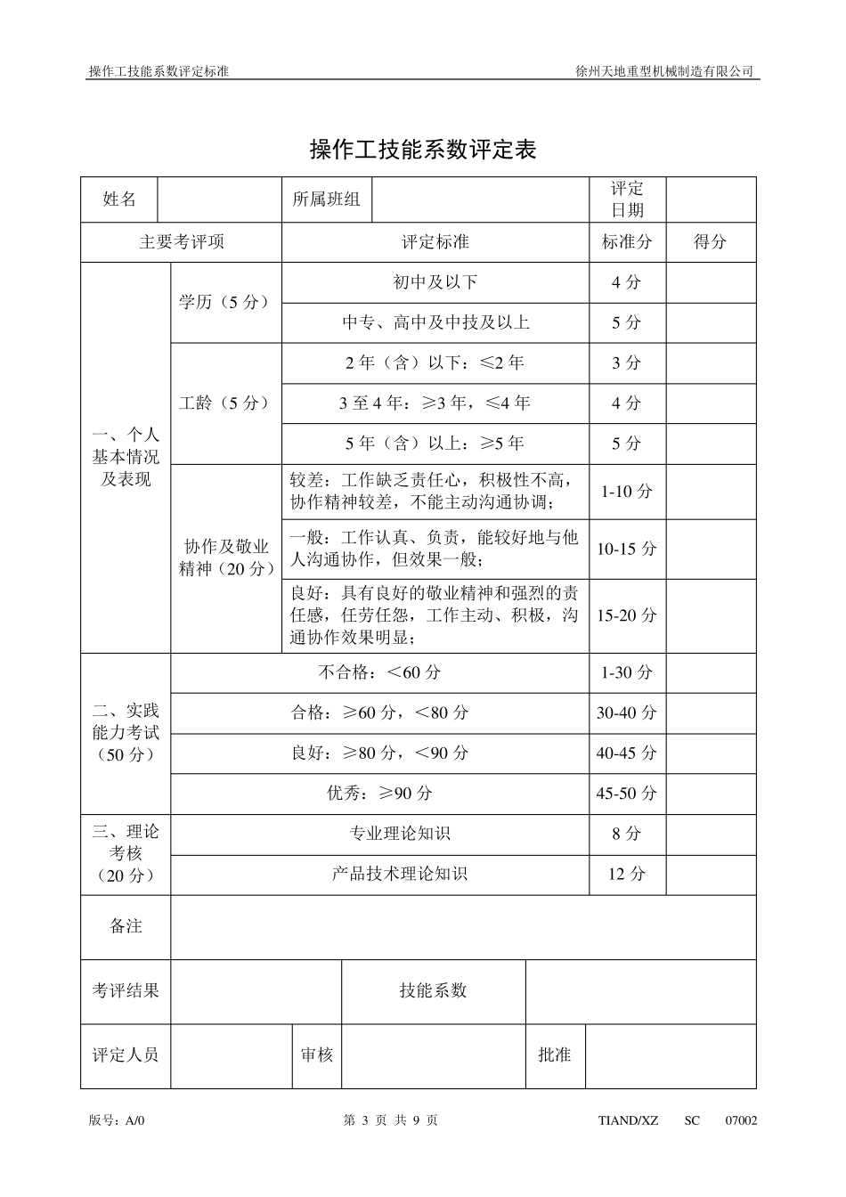 操作工技能系数评定标准_第3页