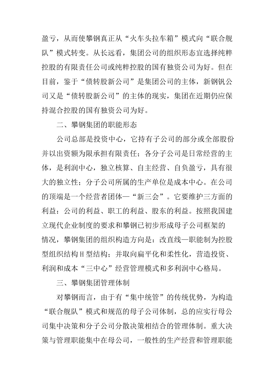 攀钢集团的母子公司管控体制_第2页