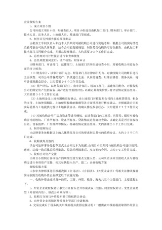 收购实施方案