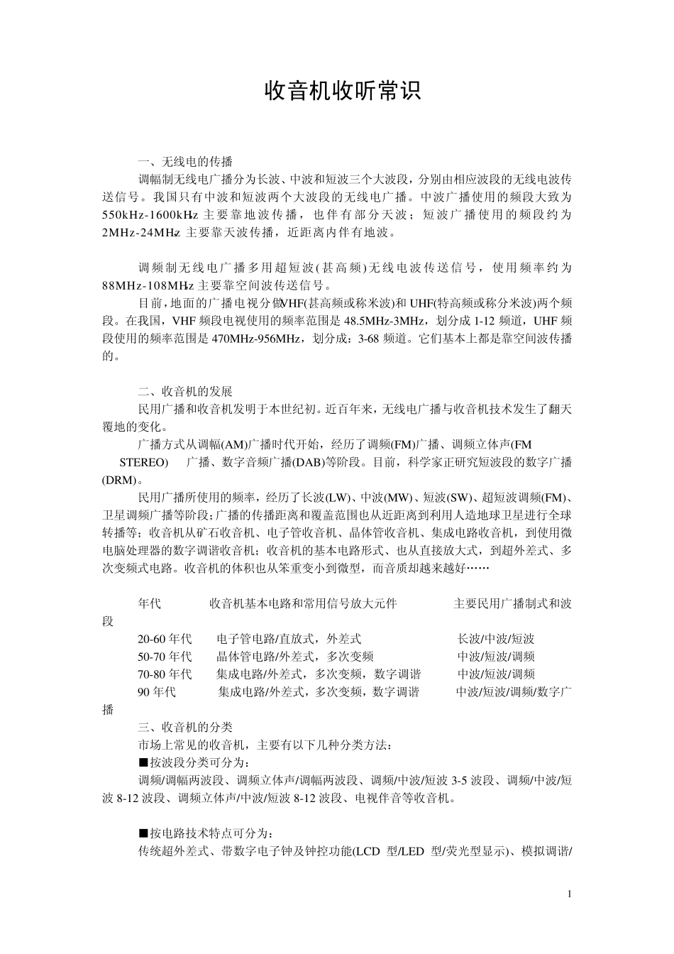 收音机收听常识_第1页