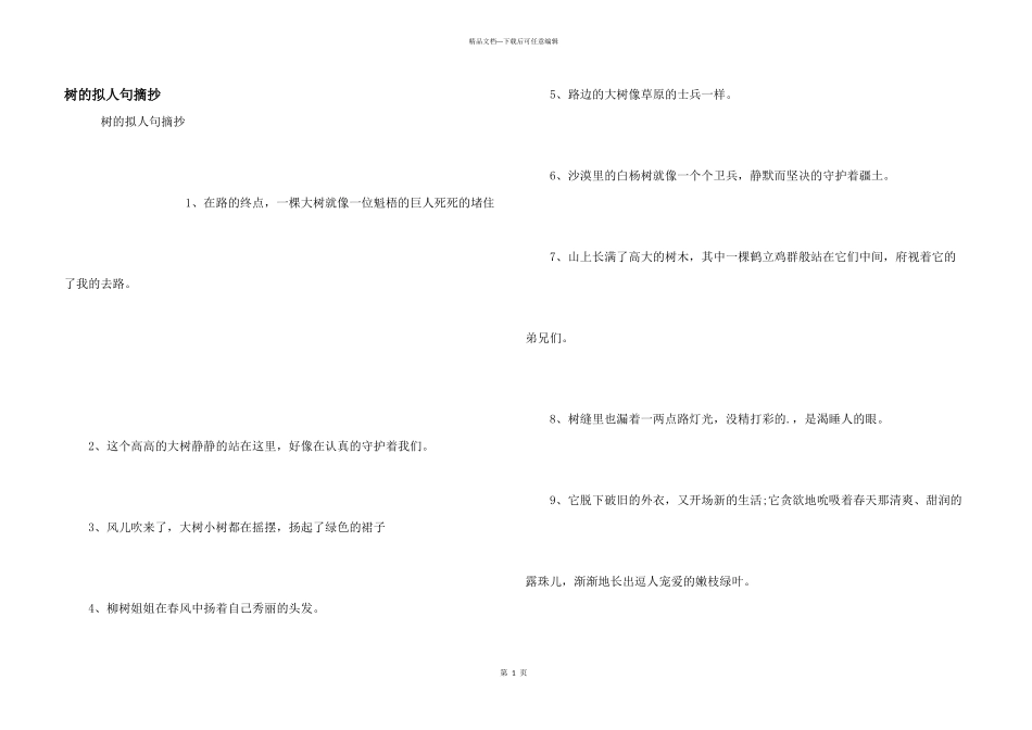 树的拟人句摘抄_第1页